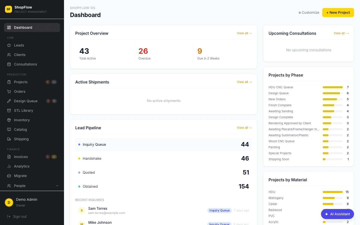 ShopFlow OS on desktop