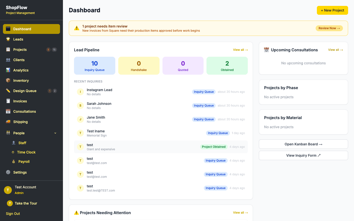 Admin Dashboard
